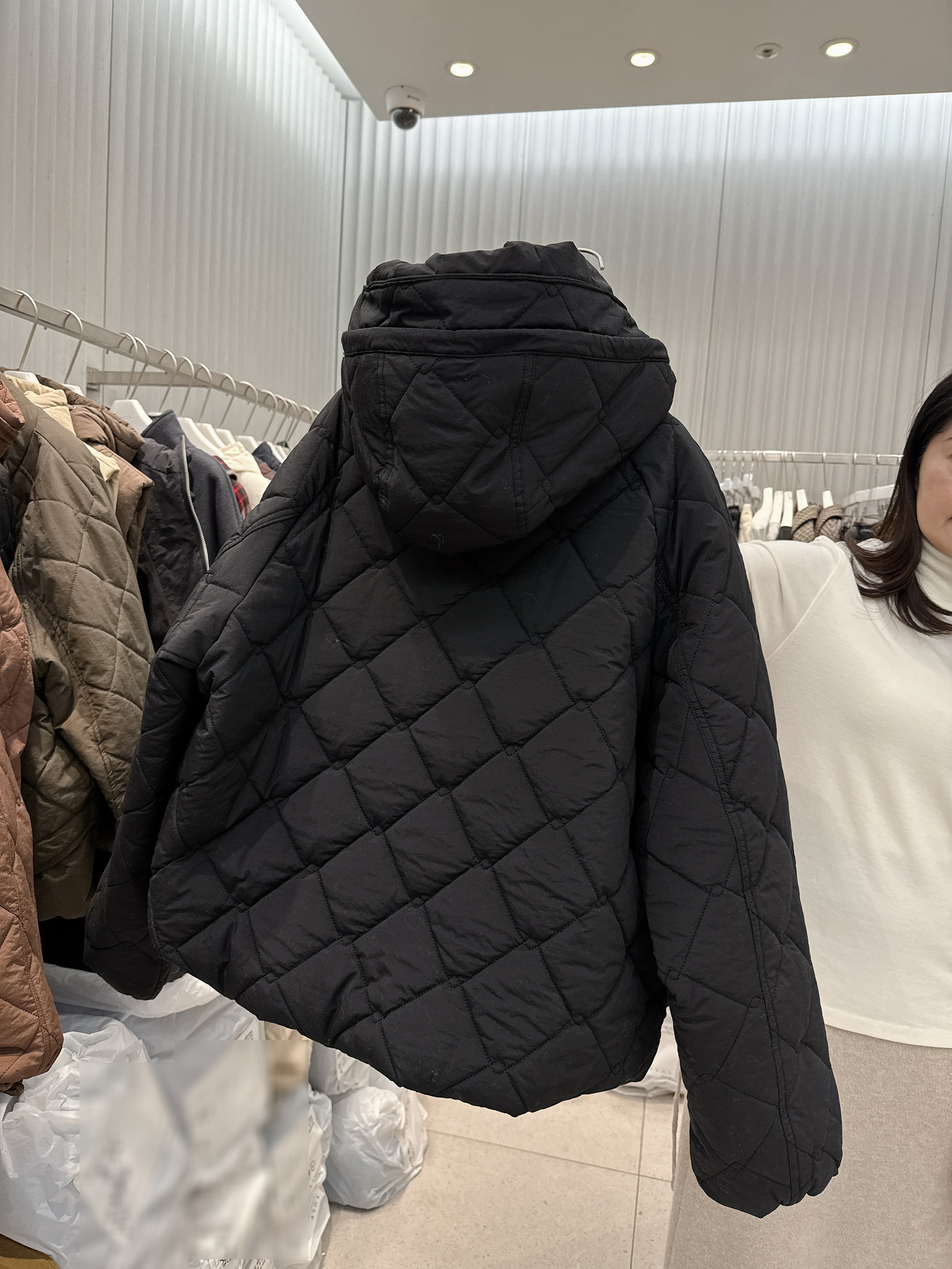 A60.帽可調家菱格連帽內毛毛鋪棉外套