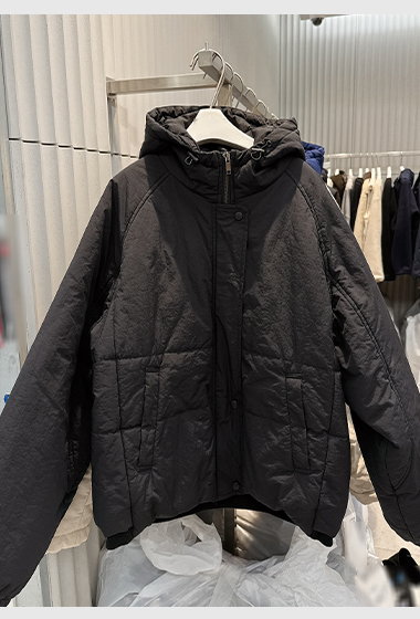 A61.帽可調家方格拉克蘭內毛毛鋪棉外套