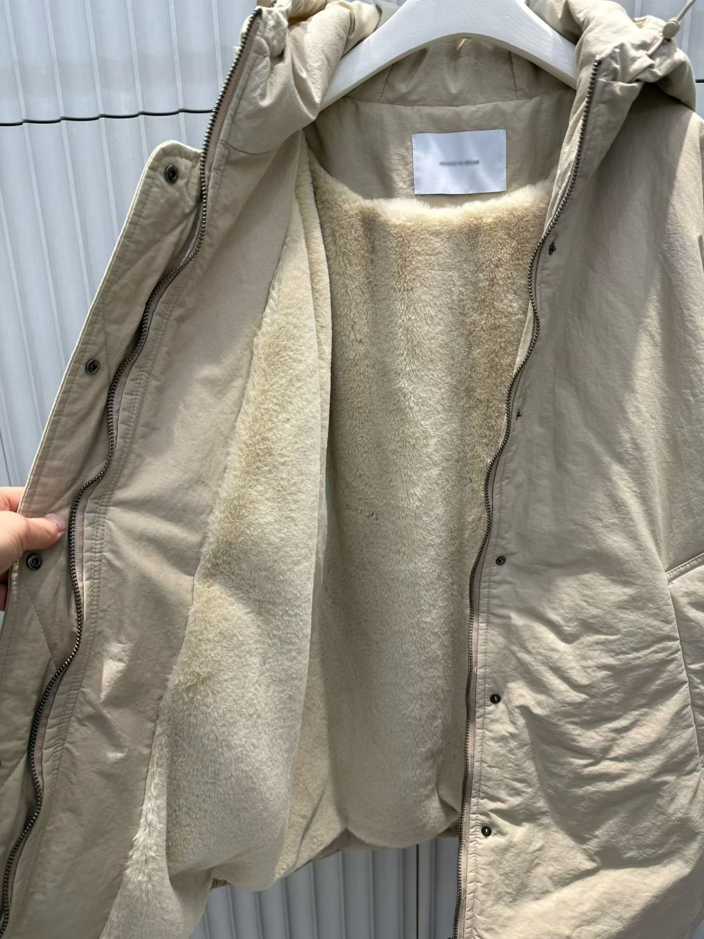 B40.帽可調家戶外休閒內毛毛外套