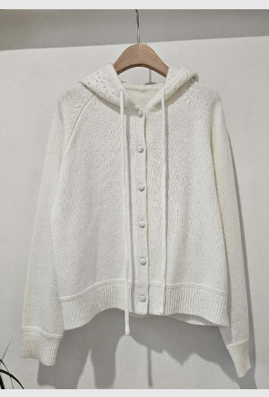 B63.星星家100%Wool包釦連帽毛衣外套