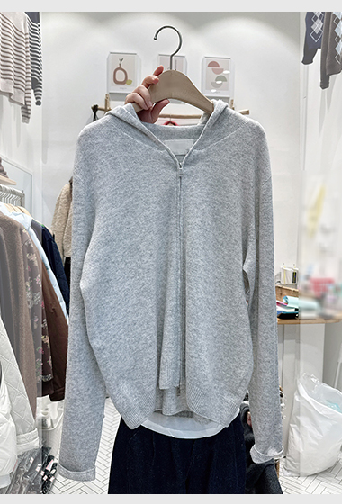 A21.100%羊毛雙向拉鍊連帽外套