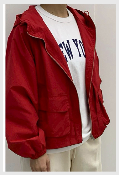 B73.帽可調家亮彩大口袋防風外套