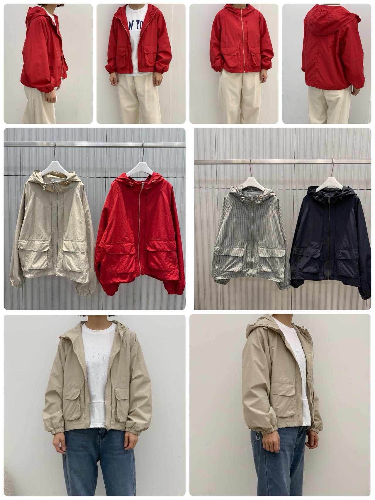 B73.帽可調家亮彩大口袋防風外套