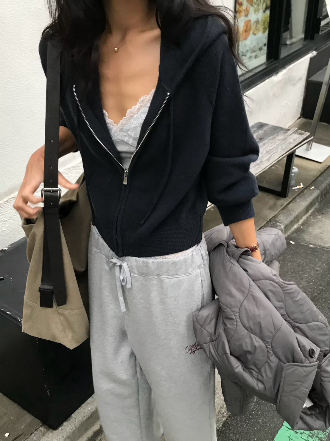 A06.小V家百搭拉克蘭連帽毛衣外套