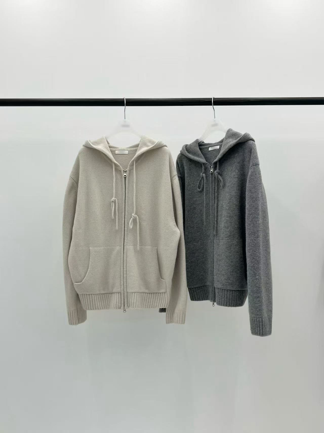 A29.大V家慵懶羊絨連帽拉鏈外套