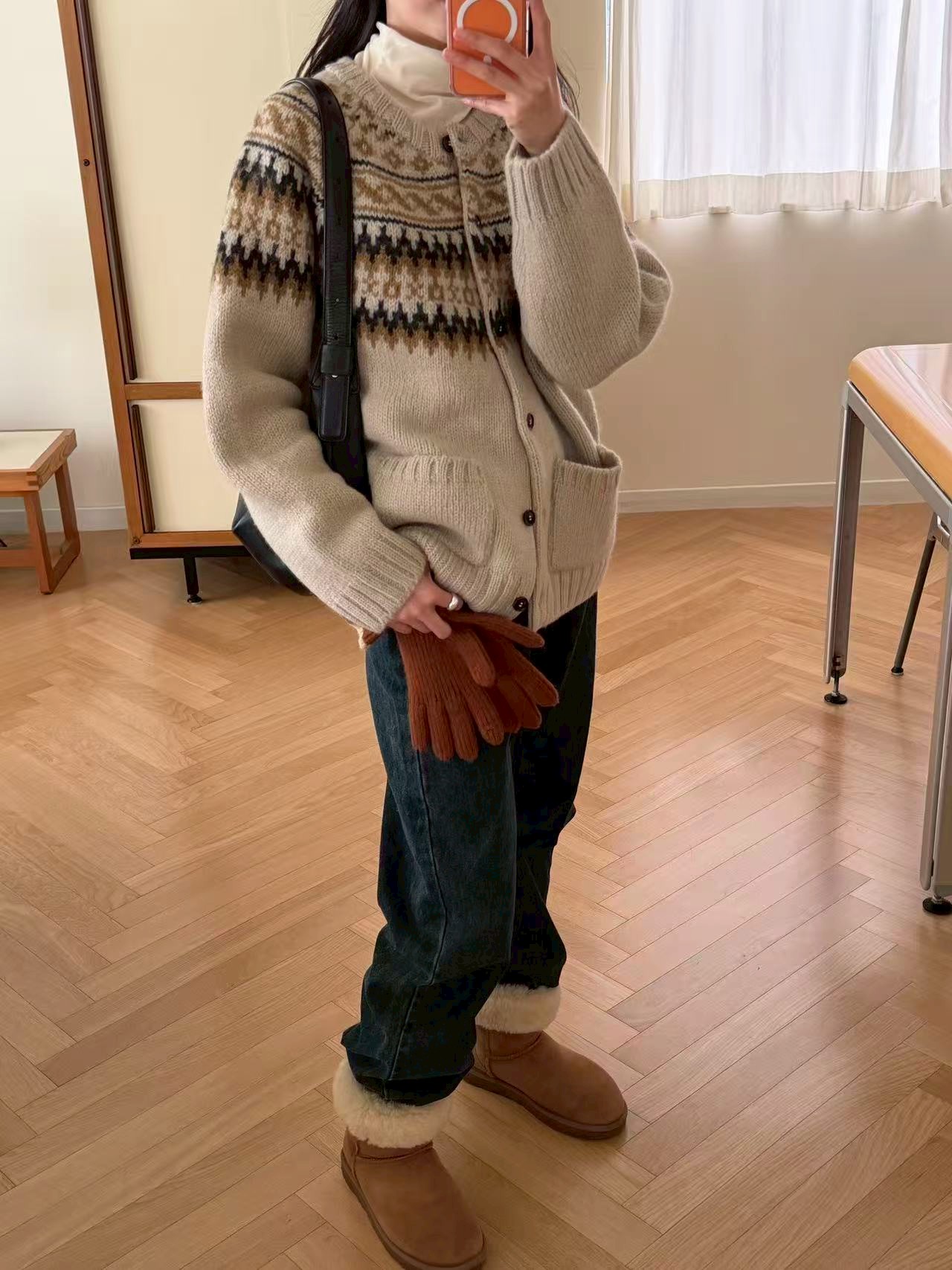 A58.瘦瘦歐膩北歐圖騰毛衣外套