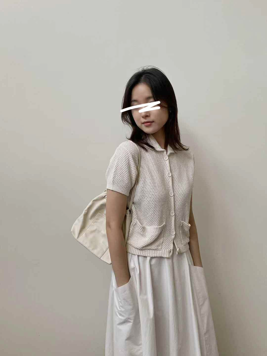 A85.質感家可愛圓翻領短袖針織