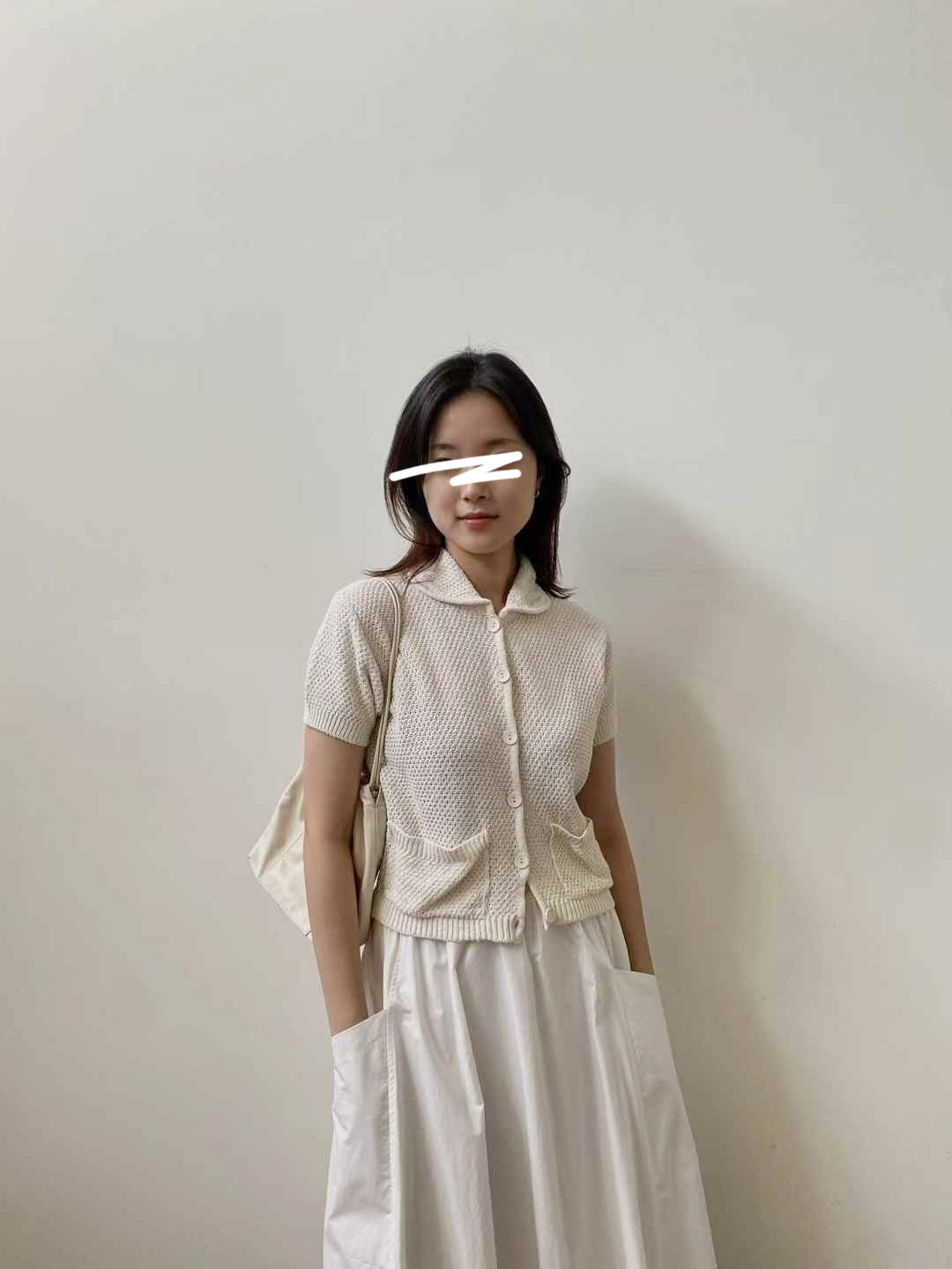 A85.質感家可愛圓翻領短袖針織