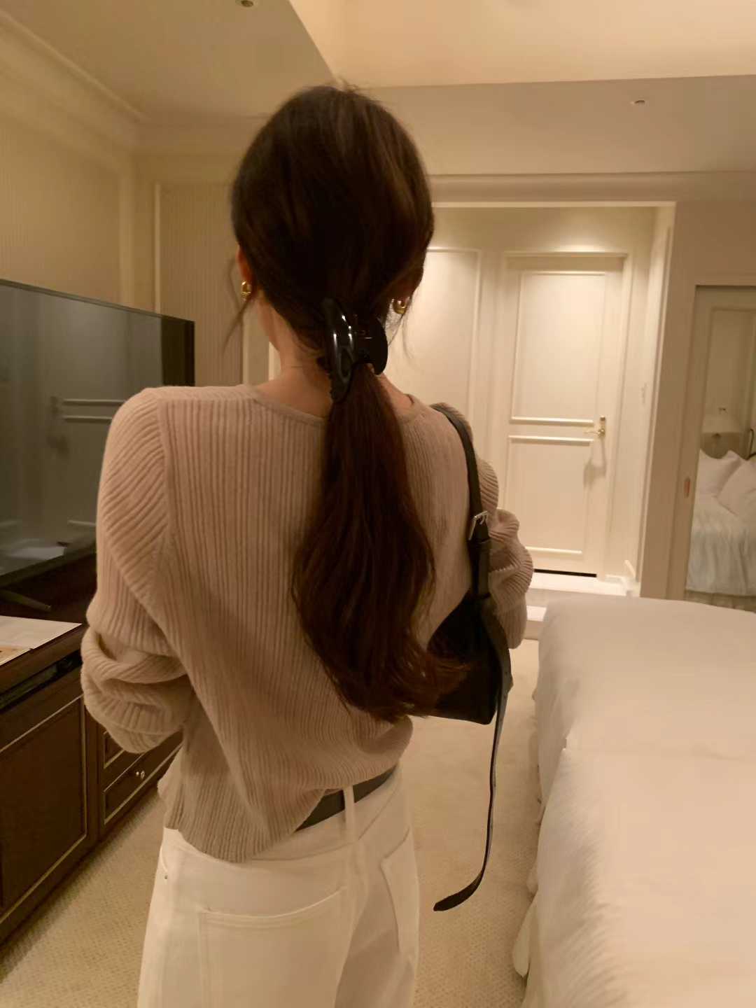 B79.顏值家漸變坑條馬海毛小外套