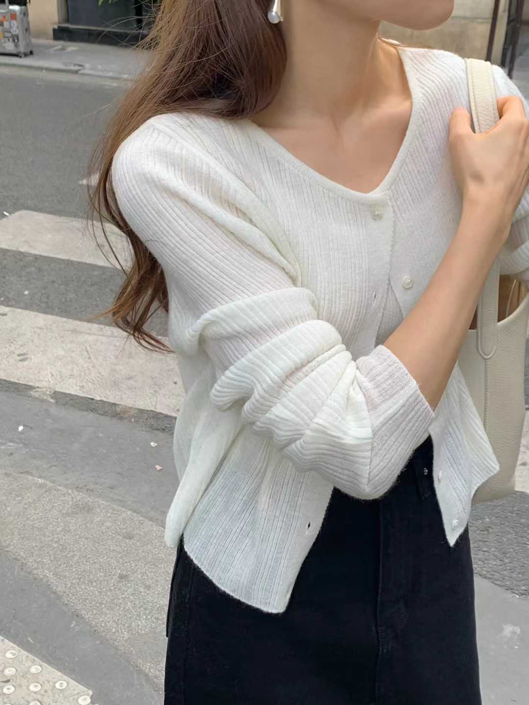 B79.顏值家漸變坑條馬海毛小外套