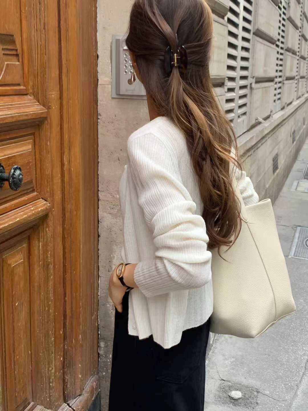 B79.顏值家漸變坑條馬海毛小外套