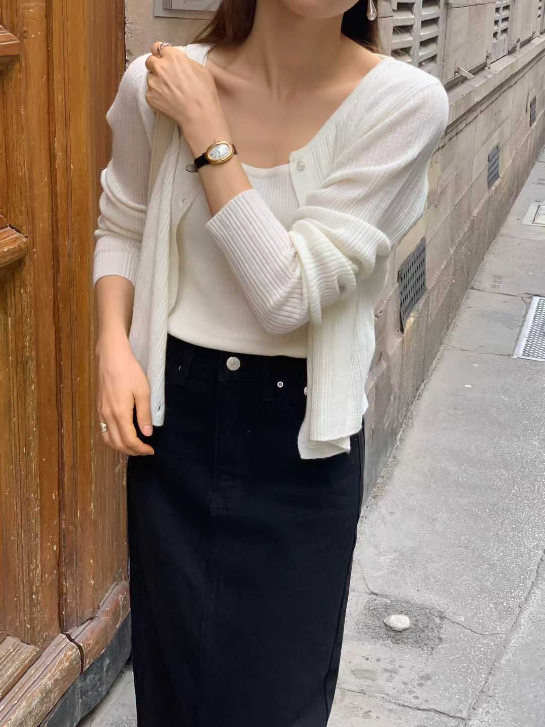 B79.顏值家漸變坑條馬海毛小外套