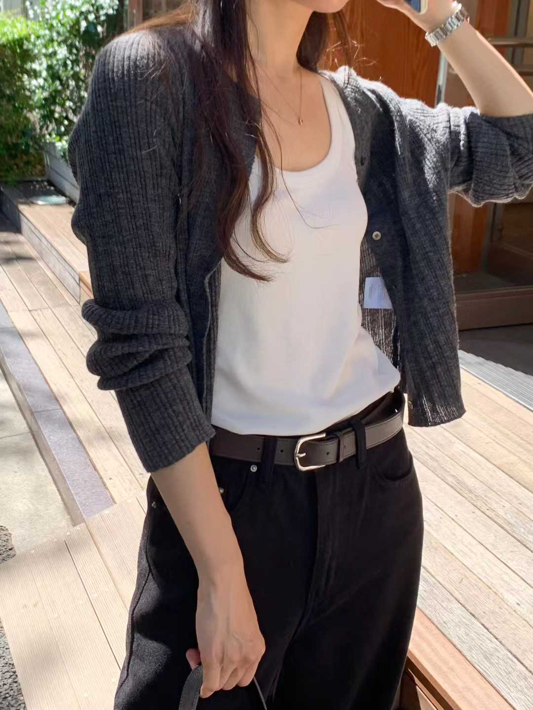 B79.顏值家漸變坑條馬海毛小外套