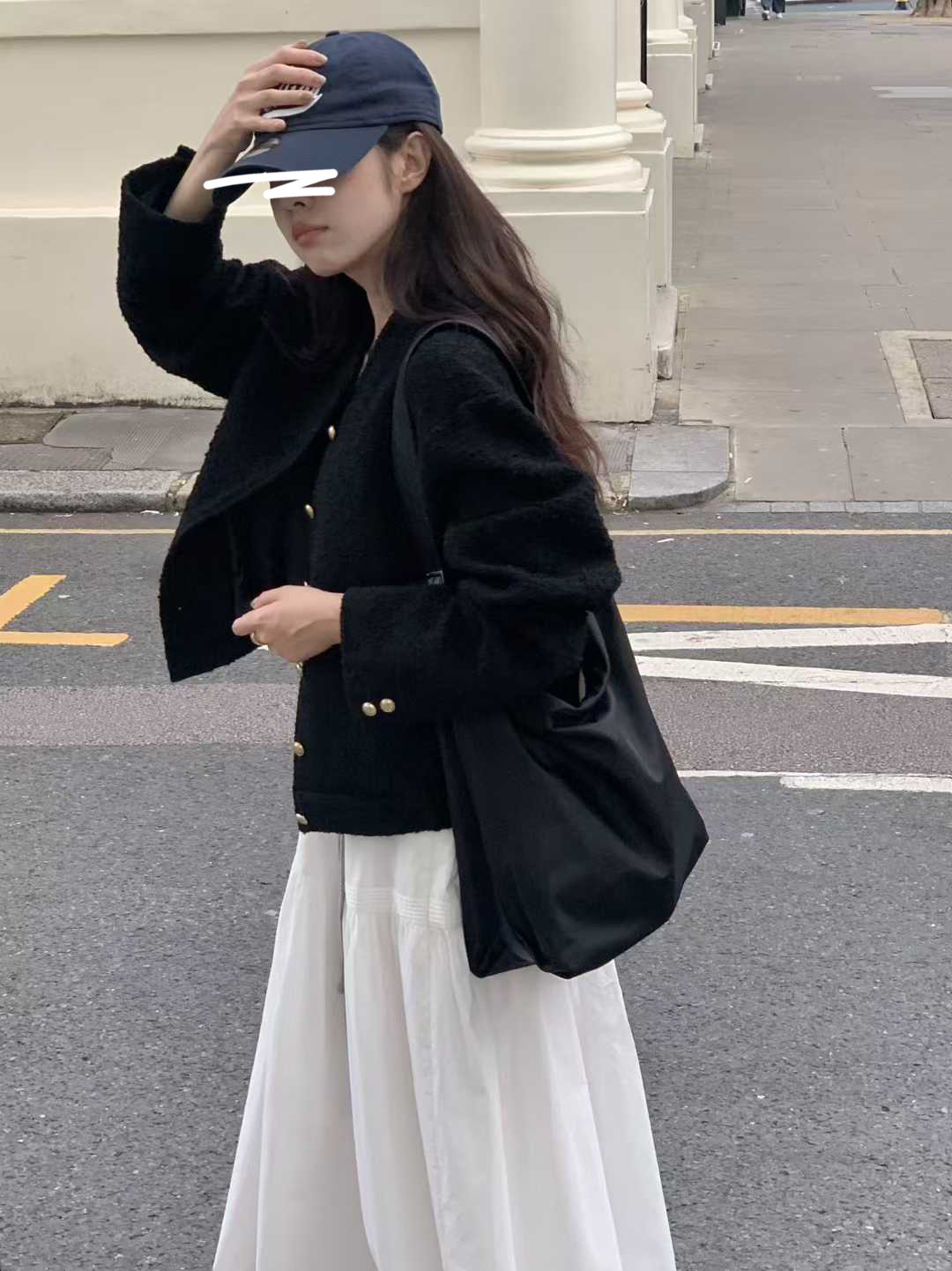 A61.小V家羊毛棒球領小香外套