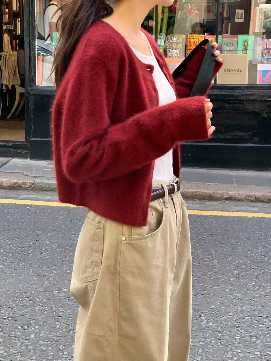 A60.小V家秋日女孩浣熊針織外套
