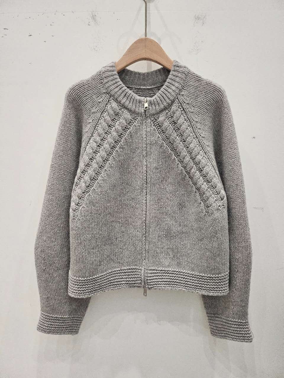 星星家麻花100%WOOL拉鍊外套