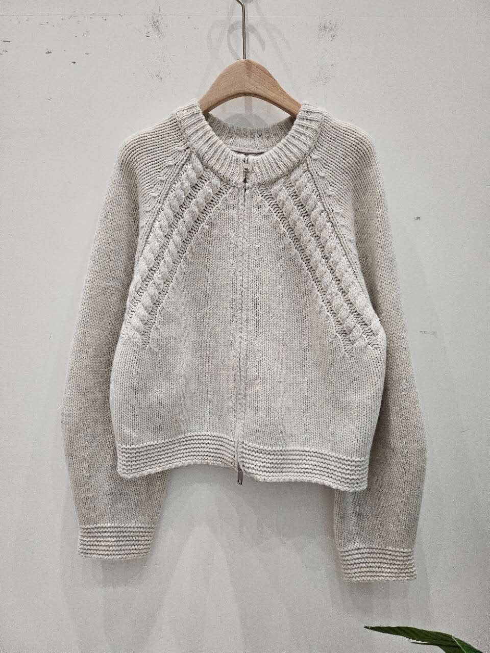 星星家麻花100%WOOL拉鍊外套