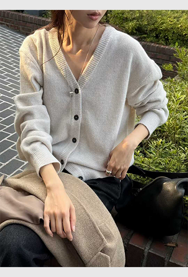 B86.瘦瘦歐膩V領溫柔毛衣外套