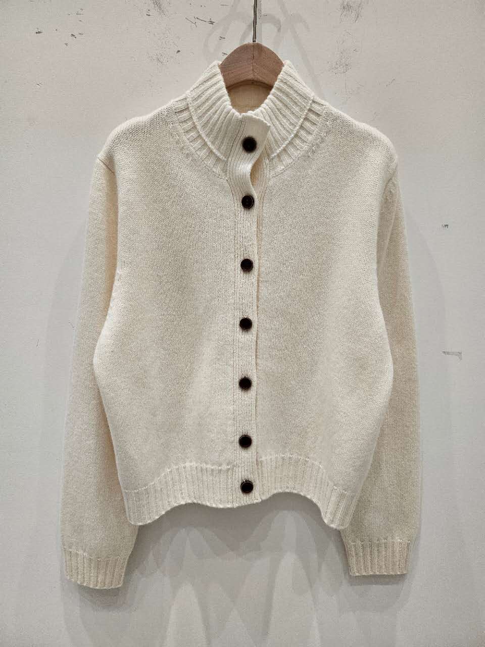 星星家微立領100%羊毛排釦外套