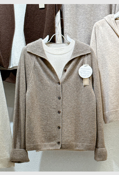 A09.木木家5%CASHMERE大翻領無縫外套