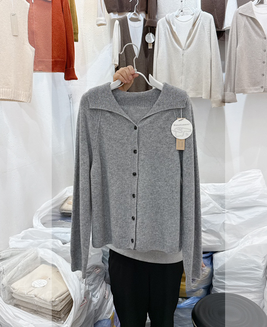 A09.木木家5%CASHMERE大翻領無縫外套