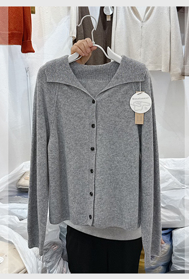 A09.木木家5%CASHMERE大翻領無縫外套