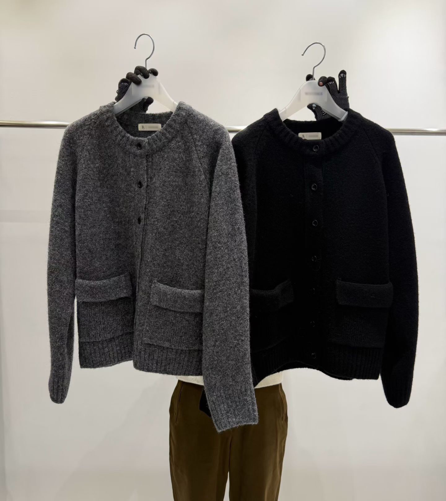 B82.質感家保暖口袋圓領針織外套