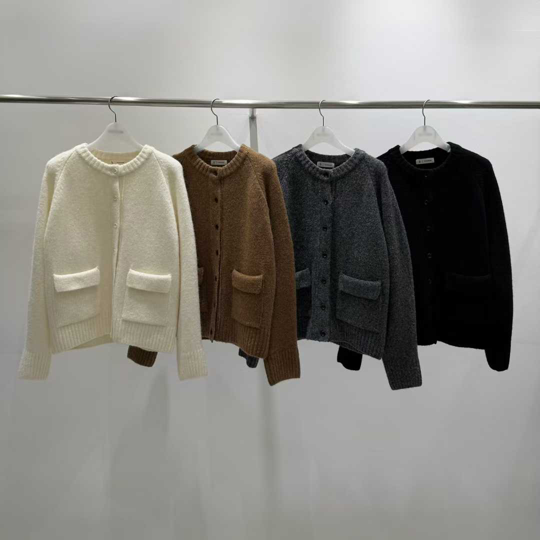 B82.質感家保暖口袋圓領針織外套