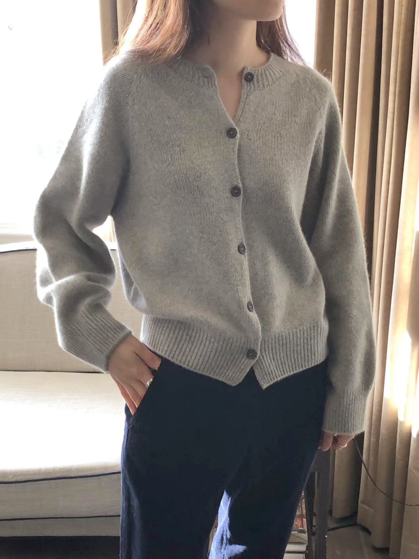 B34.顏值家浣熊混7%CASHMERE無縫外套