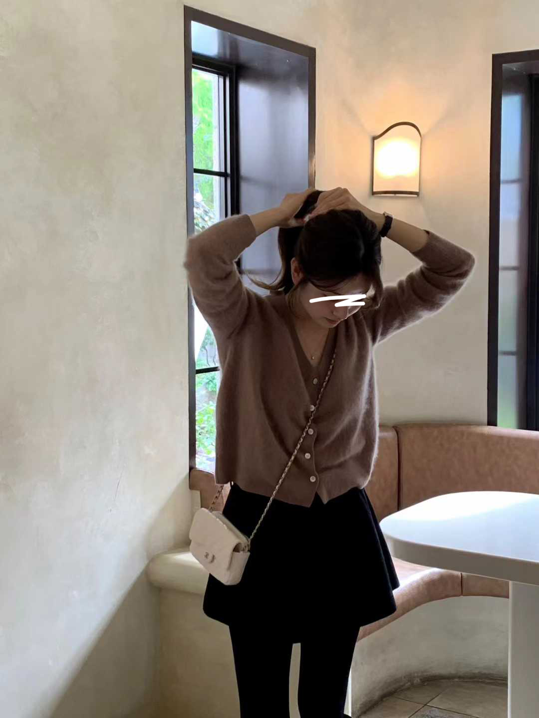 A17.顏值家V領柔美5%CASHMERE小外套