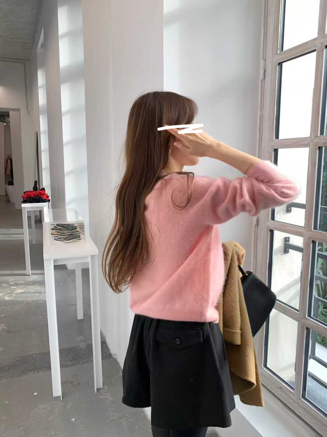 A17.顏值家V領柔美5%CASHMERE小外套