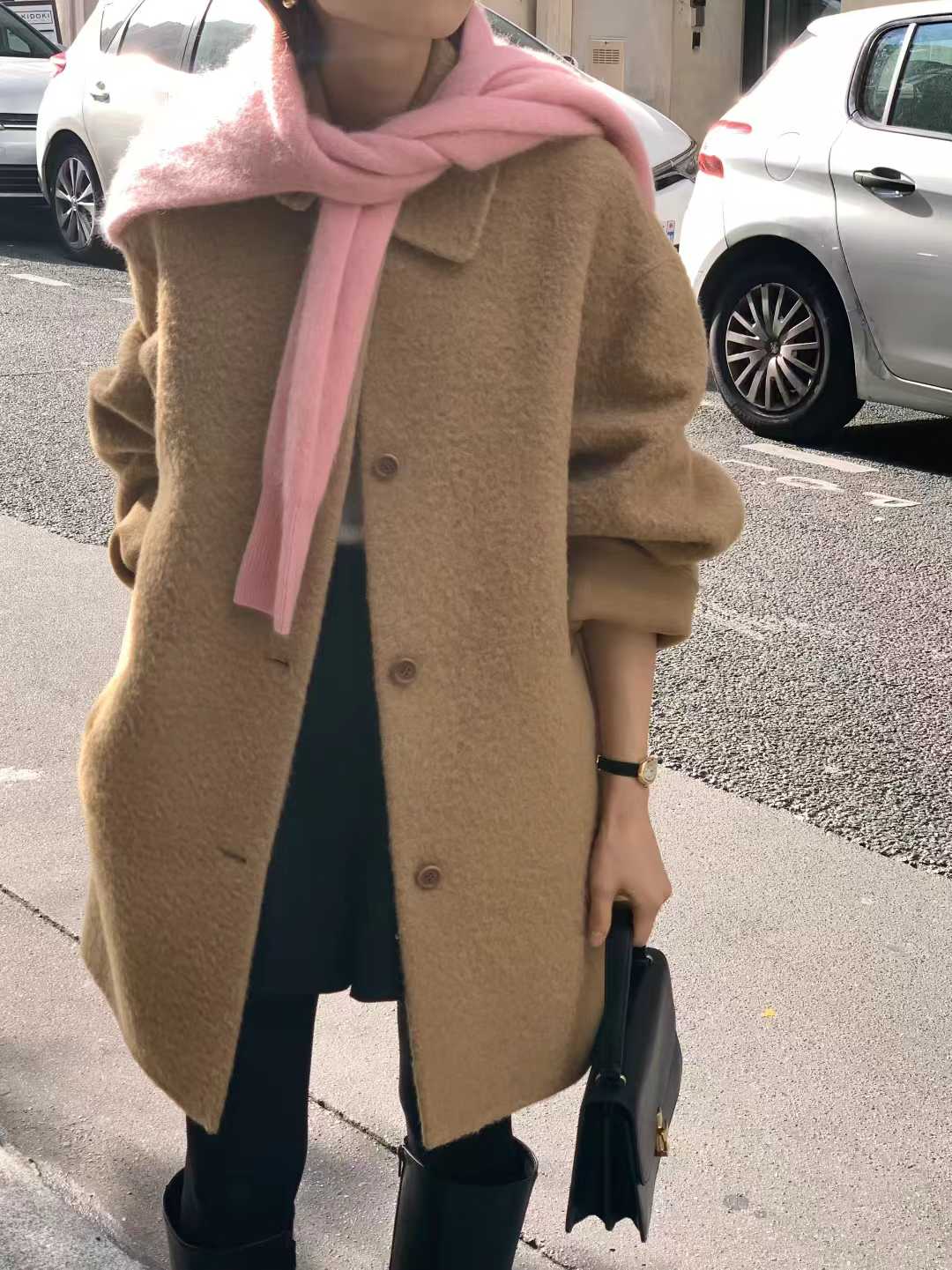 A17.顏值家V領柔美5%CASHMERE小外套