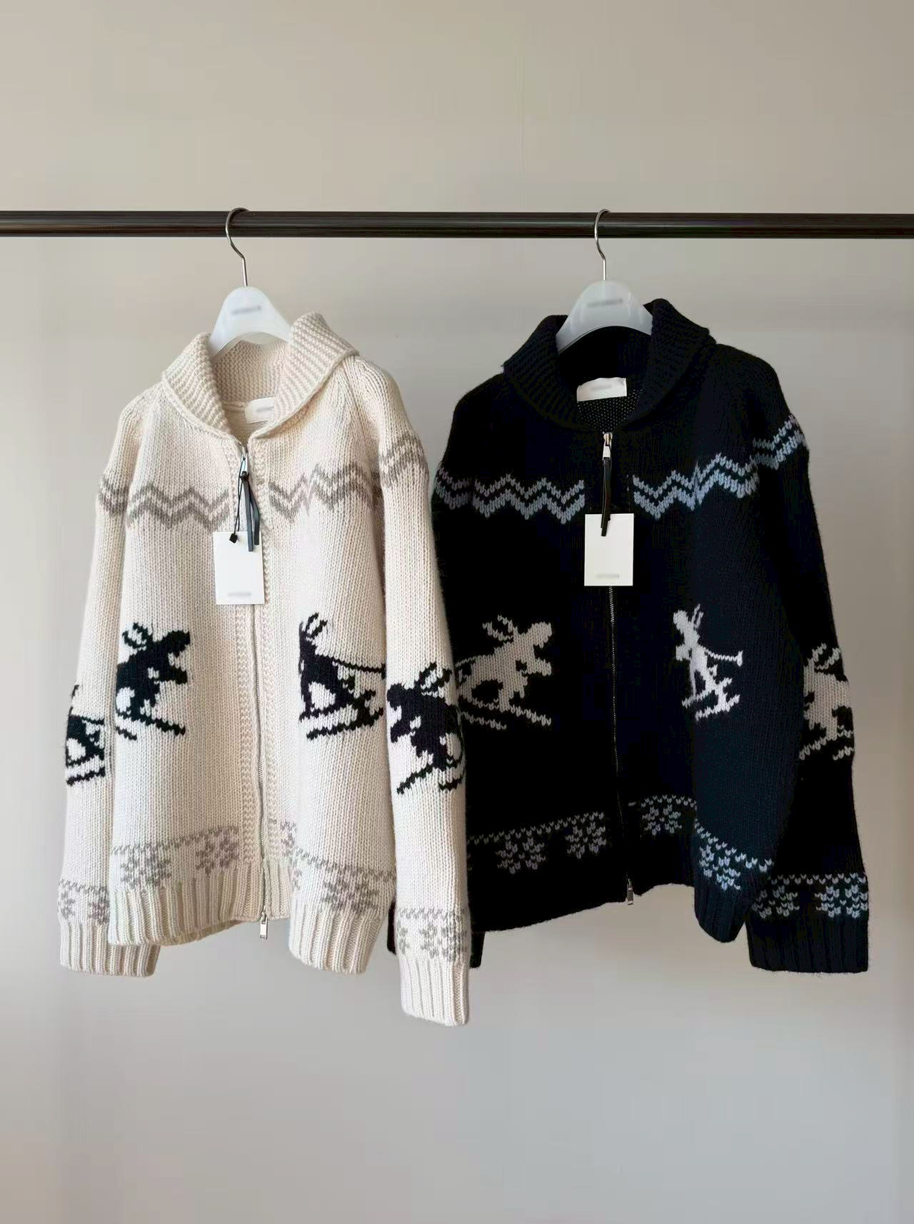 B53.瘦瘦歐膩雪橇麋鹿毛衣外套