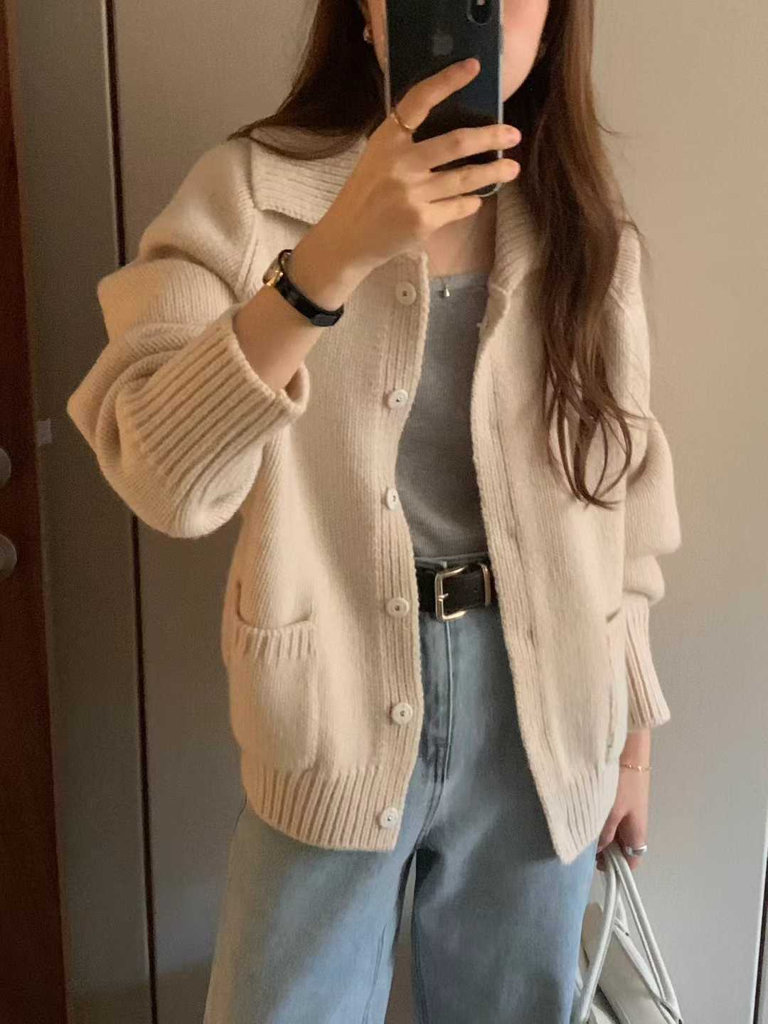 A54.顏值家日系翻領針織外套