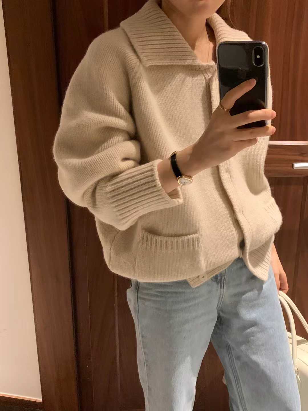 A54.顏值家日系翻領針織外套