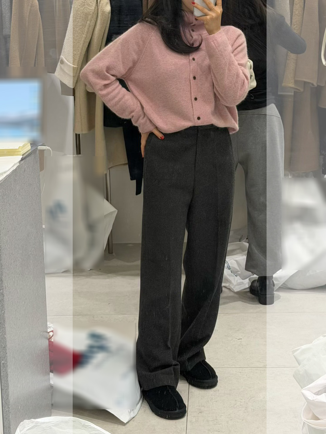 B35.質感家粉彩立領排釦毛衣