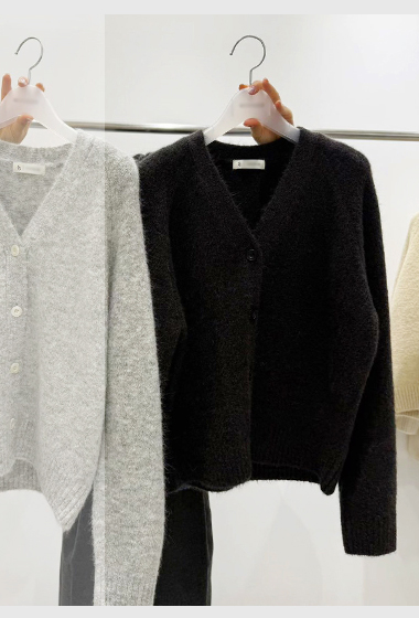 B36.質感家高級V領排釦針織外套