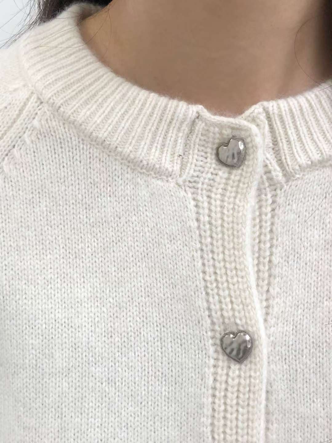 星星家愛心銀釦羊絨小外套
