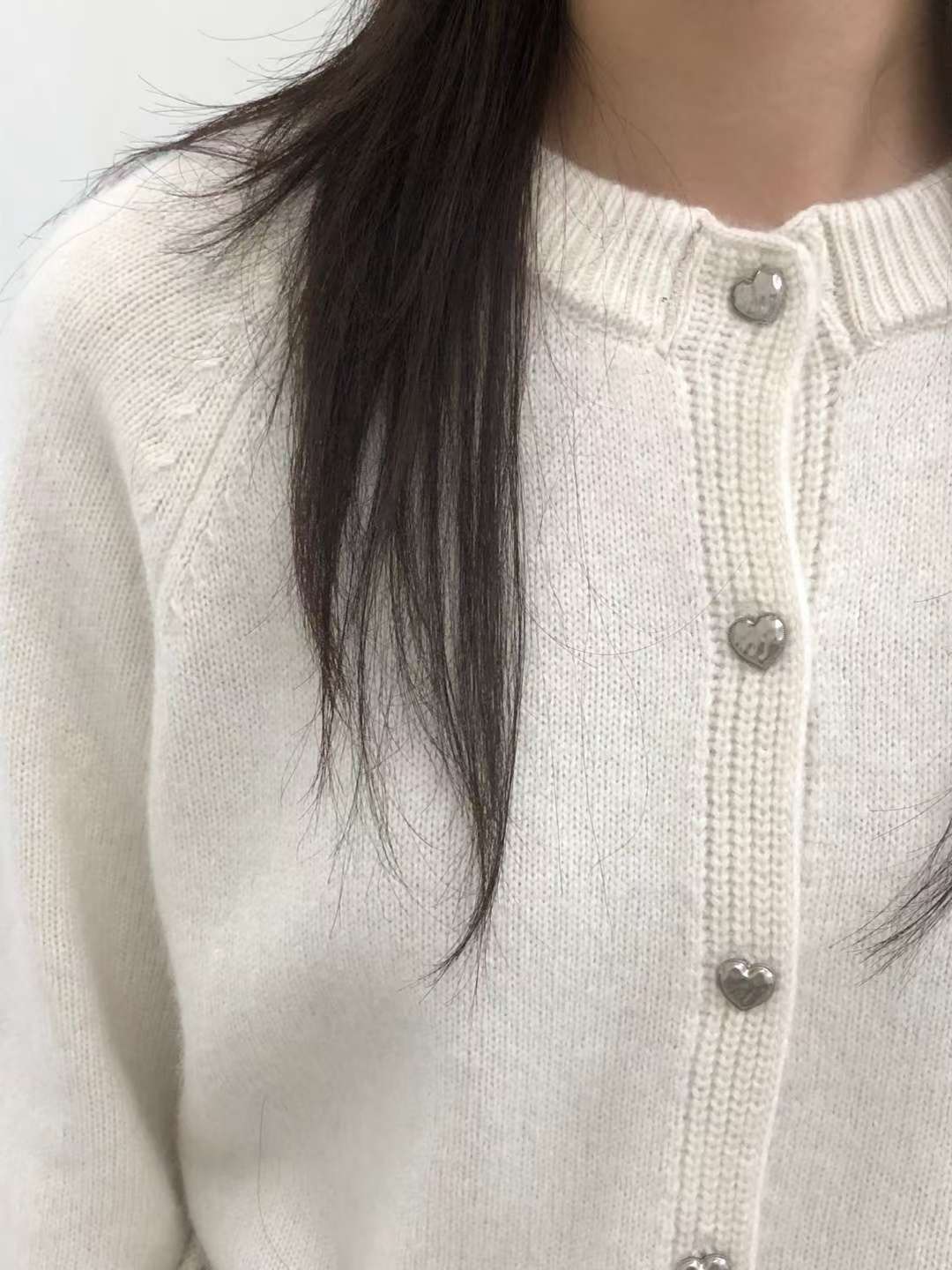 星星家愛心銀釦羊絨小外套