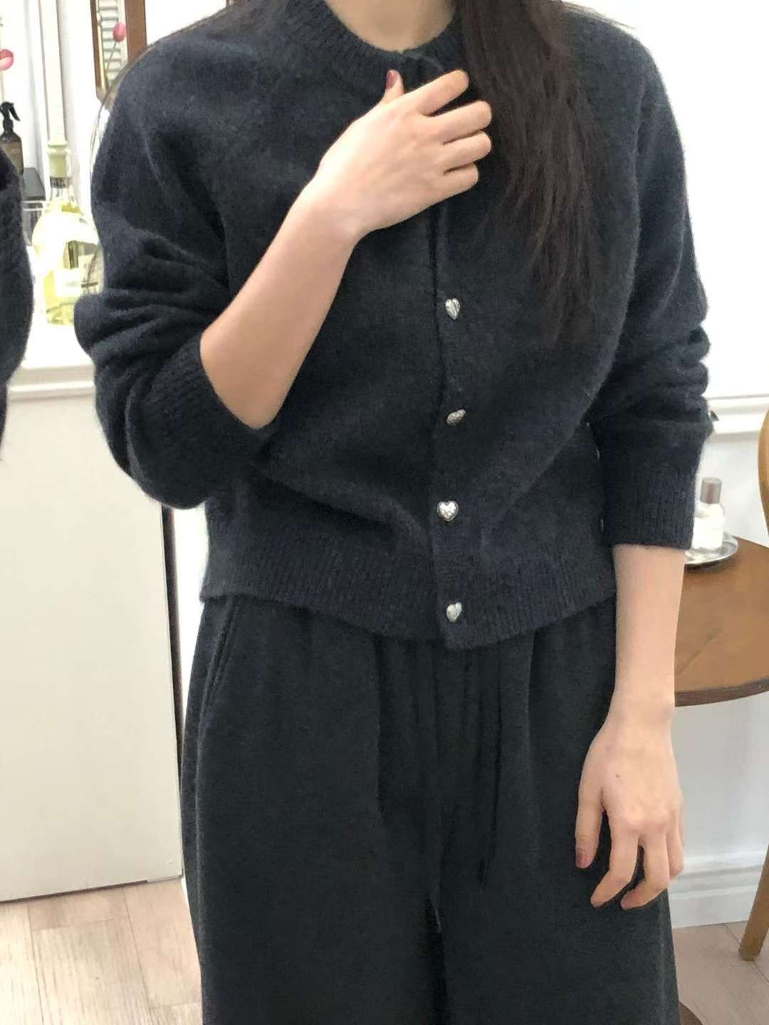 星星家愛心銀釦羊絨小外套