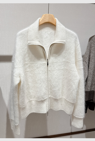 B06.水波紋織紋100%cashmere外套