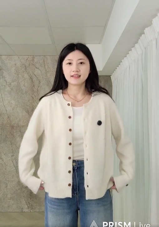 B24.日系木質釦40%浣熊毛衣外套