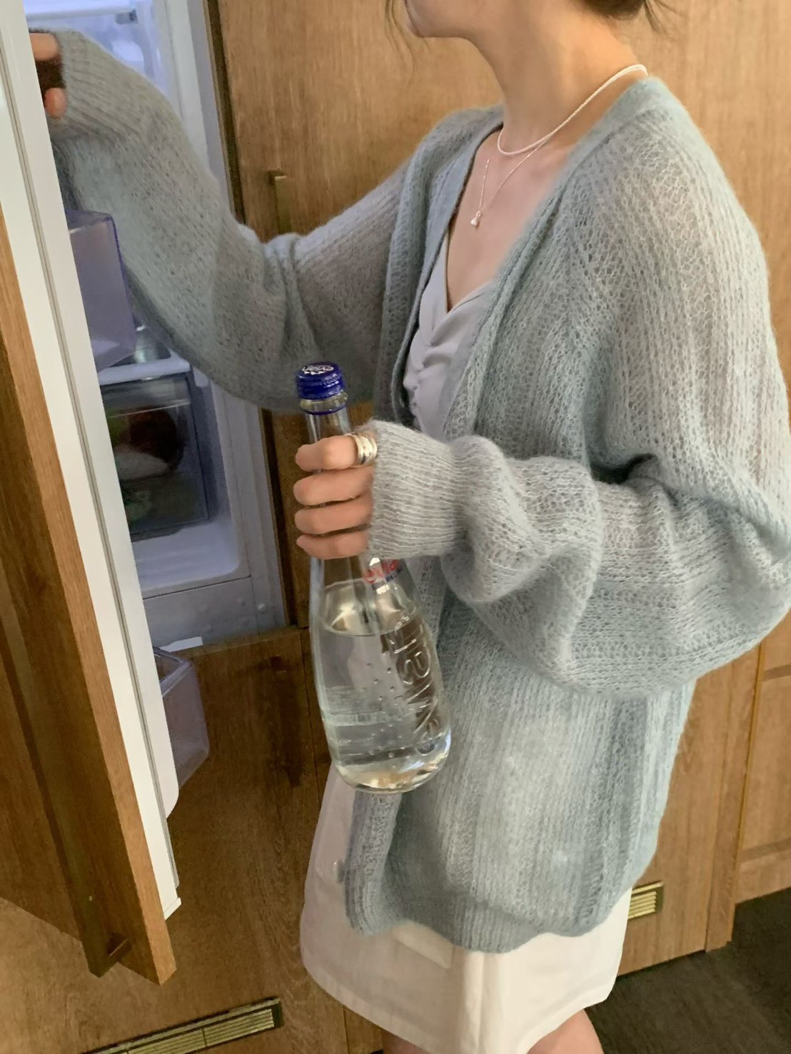 B66.迷人淡雅羊駝毛針織小外套