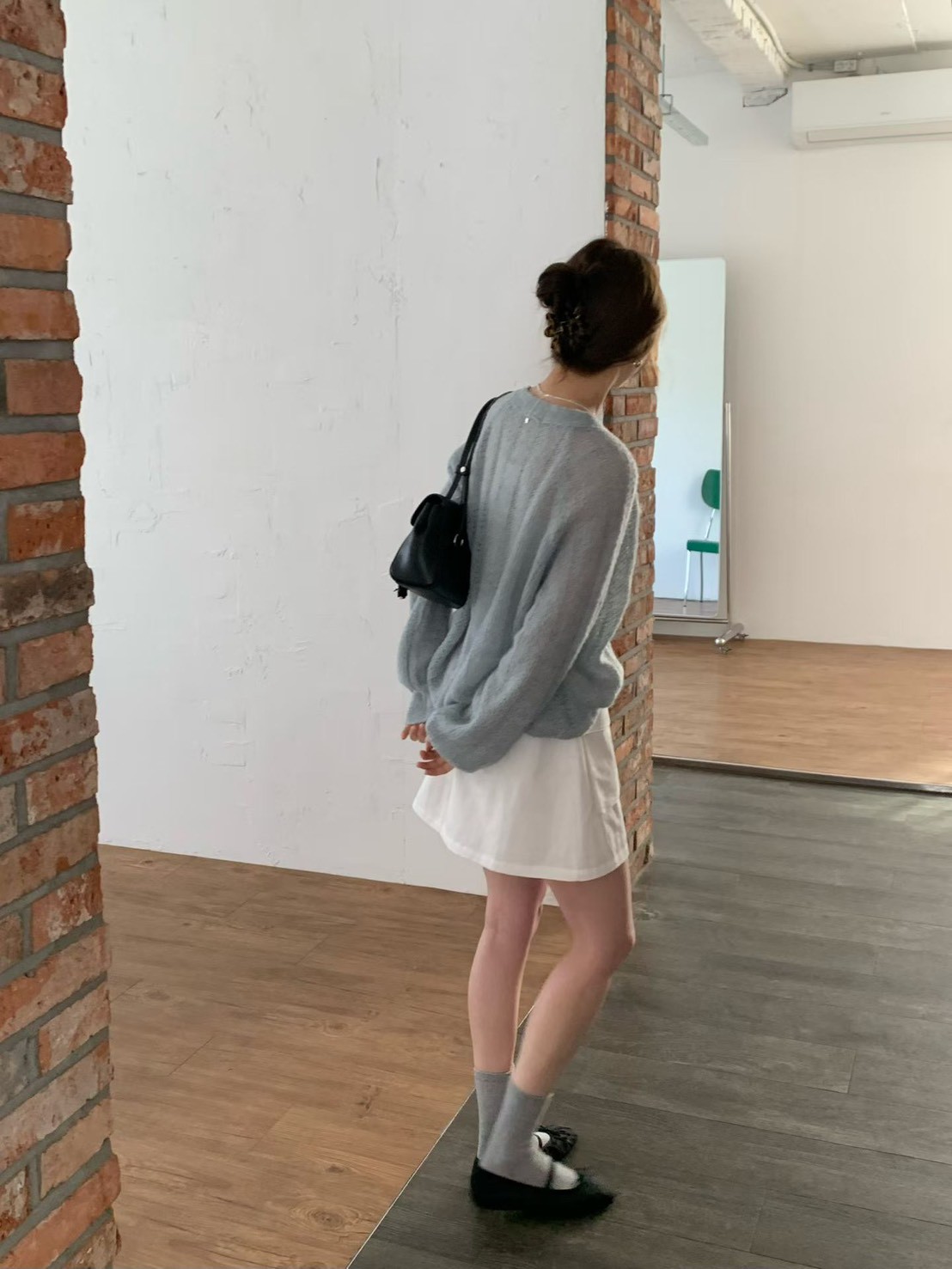 B66.迷人淡雅羊駝毛針織小外套