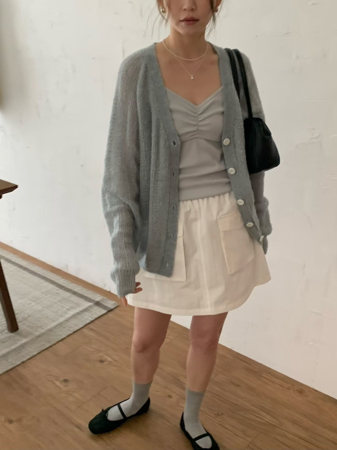 B66.迷人淡雅羊駝毛針織小外套