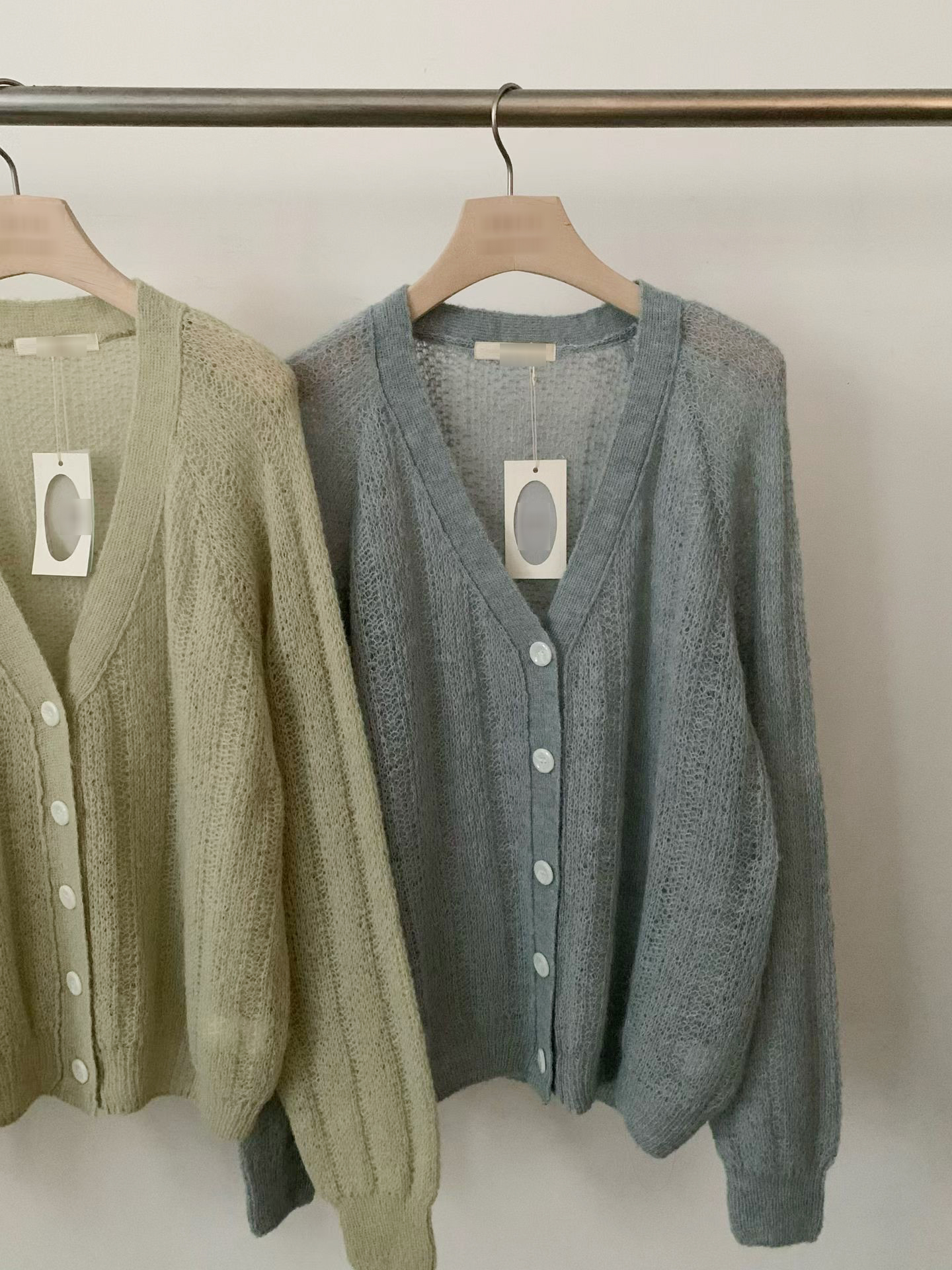 B66.迷人淡雅羊駝毛針織小外套