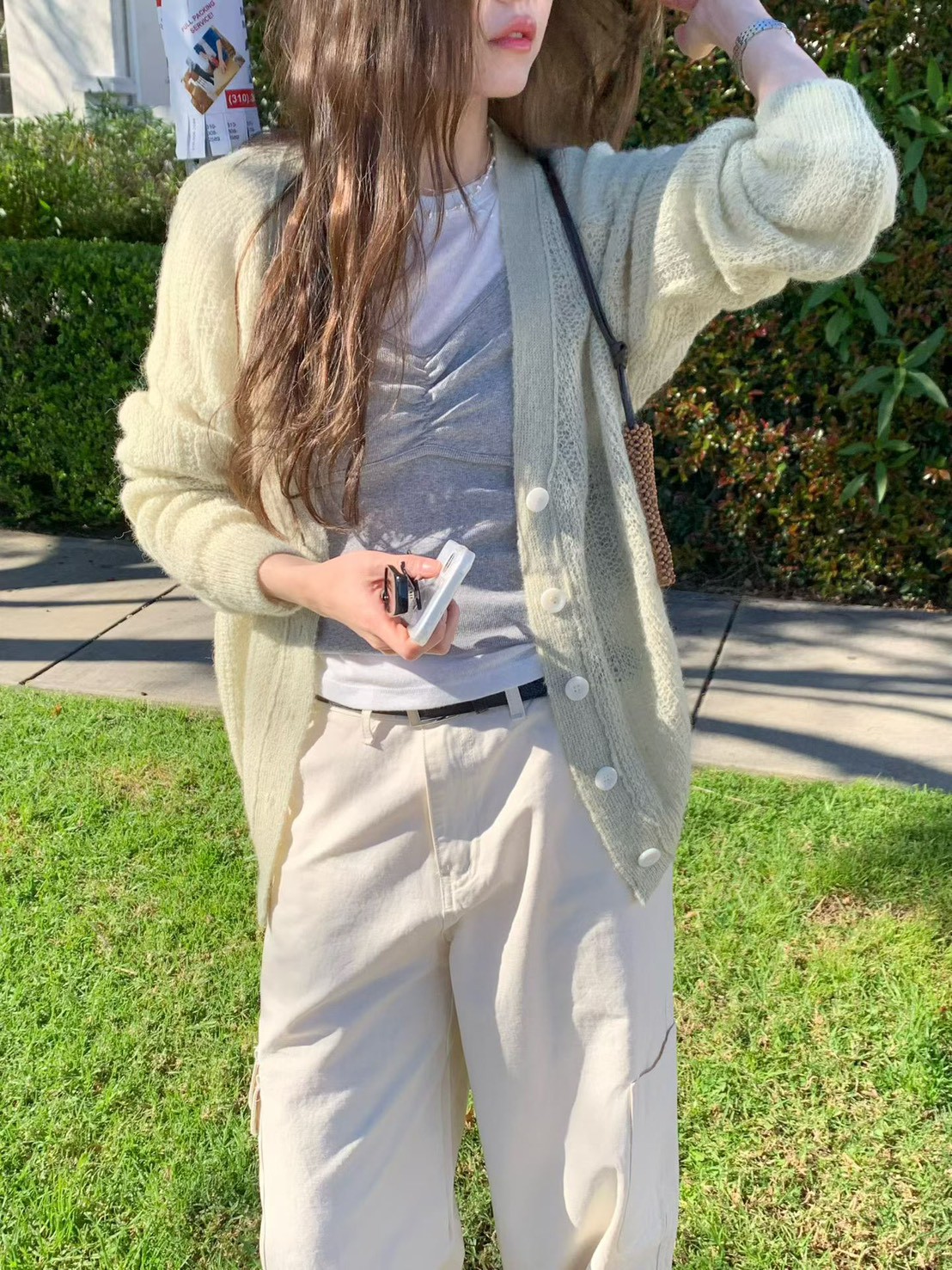 B66.迷人淡雅羊駝毛針織小外套