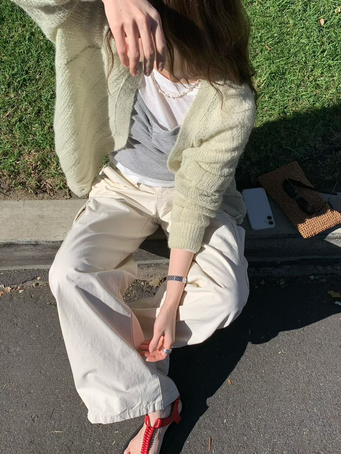 B66.迷人淡雅羊駝毛針織小外套