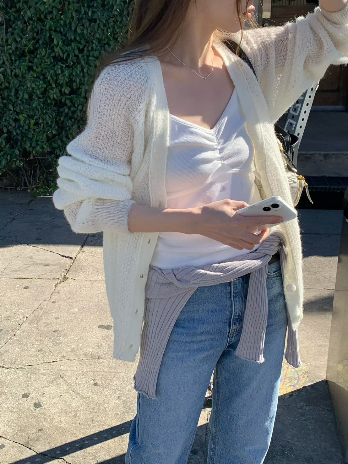 B66.迷人淡雅羊駝毛針織小外套