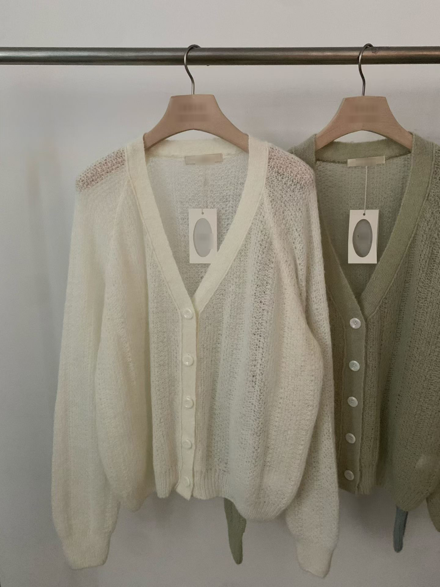 B66.迷人淡雅羊駝毛針織小外套